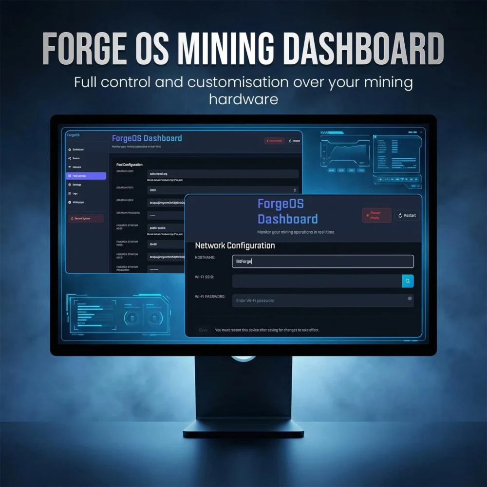 Bitforge Nano Solo Bitcoin Miner | Open-Source 2.6TH/s Dual BM1370 ASIC ...